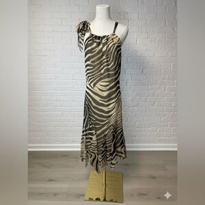 Ralph Lauren Zebra Print Midi Halter Sundress